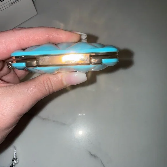 New Miu Miu Blue Quilted Mirror - Picture 6 of 9